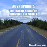 Agyrophobia-fear of crossing roads